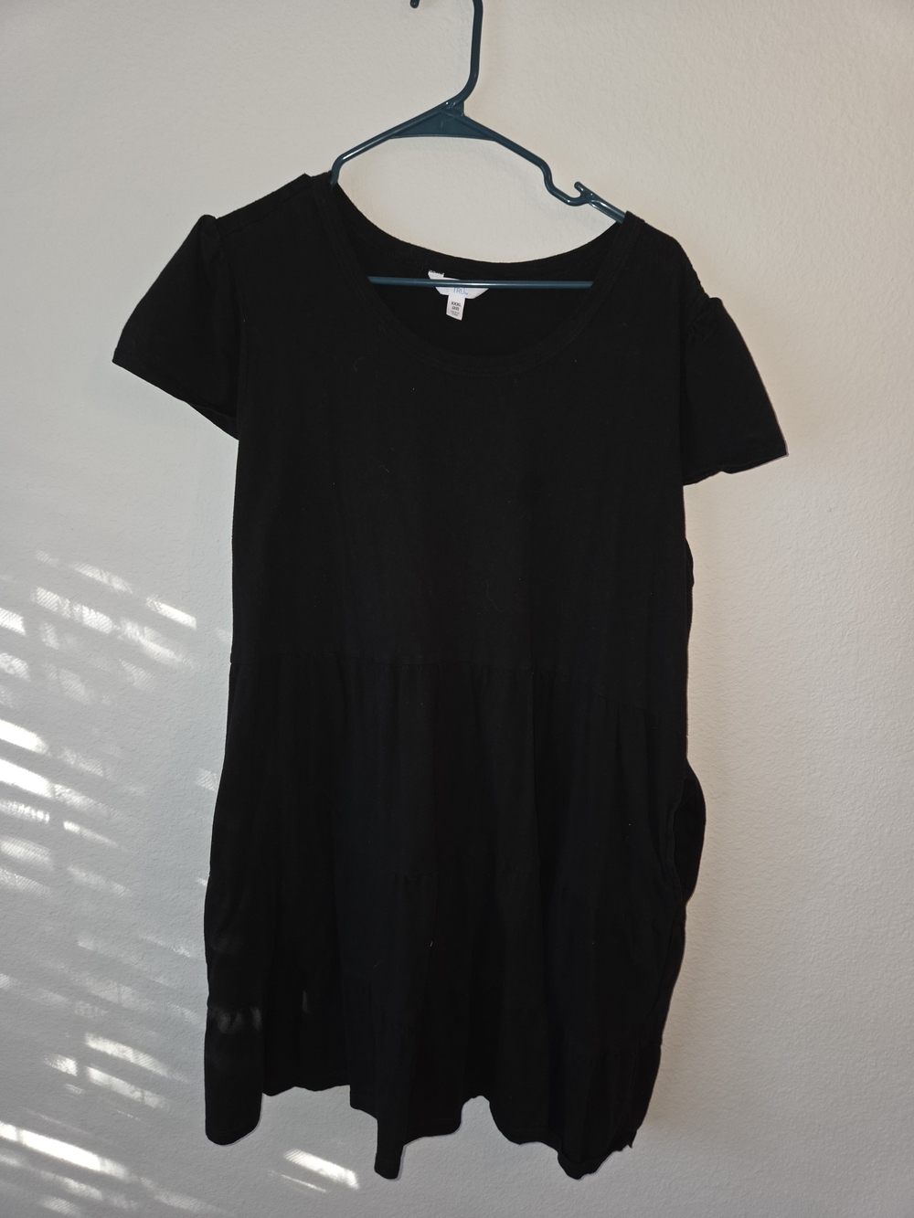 Black Short Sleeve Babydoll Dress